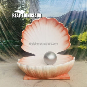 Mô hình vỏ sò mô phỏng kích thước thật, mô hình động vật biển hàu với ngọc trai lấp lánh - Product Image 2