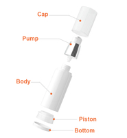 Flacon pompe sans air en plastique PP blanc/couleur personnalisée 15ml 30ml 50ml pour émulsion, lotion, emballage cosmétique, conception hermétique, sérigraphie