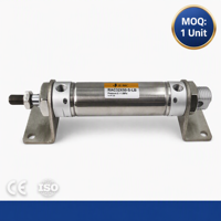 Mini-cylindre pneumatique compact en acier inoxydable, alésage 16 20 25 32 40 50 63 mm, action double, actionneur pneumatique haute vitesse avec aimant