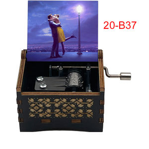 Caja de música de madera <span class=keywords><strong>La</strong></span> <span class=keywords><strong>Land</strong></span> Hand Crank 18 Note Movie Musical Theme admite personalización regalo de cumpleaños - Product Image 2