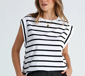 Camisetas de manga casquillo para mujer, Camisetas Básicas de verano, camisetas informales holgadas a la moda 2025 - Product Image 1