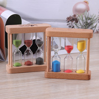 Set Jam Pasir Kayu untuk Menyikat Gigi, Menyeduh Teh, 125 Menit, Desain Minimalis Modern, Hadiah Kreatif, Ornamen