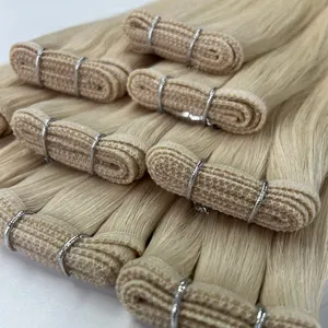 Herrera Blonde Flat Wefts 100% Human Hair Extensiones Cabello Natural Virgin Remy 12A European Russian Hair Weft Extension