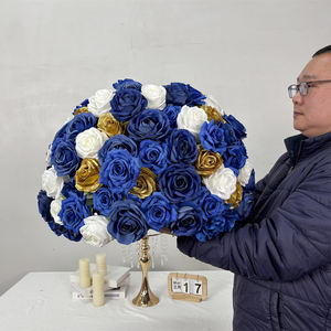 Bola de Flores de Rosa Artificial de Seda Hecha a Mano, Alta Simulación, Decoraciones Realistas para Mesa, para Bodas y Navidad - Product Image 3