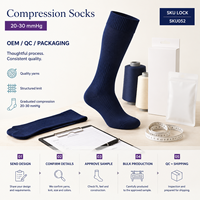 Calcetines de compresión OEM de 20-30 mmHg para trabajos de pie, proveedores con empaque de marca privada