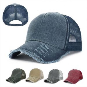 High Trucker <b>Hat</b> No Logo Two Toned Mesh 100 Polyester <b>Hats</b> 112 Truckers Cap Casquette Baseball - Product Image 1