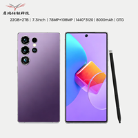 Nouveau Smartphone 5G S25 Ultra 22G+2TB 7.3 POUCES 2026 avec Caméra Arrière 108MP, Connectivité LTE, Android 15 et Stylet Intégré GSM