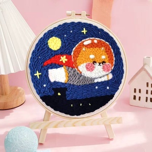 Kit de broderie au poinçon sans cadre sur le thème des animaux, peinture au fil, artisanat fait main, broderie au point de croix, cadeau - Product Image 1