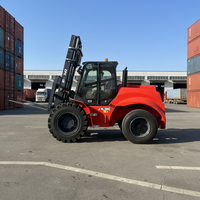Chariot élévateur tout-terrain 4x4 de 5 tonnes à prix d'usine, conforme Euro 5 EPA, avec mât à deux/trois étages et moteur diesel pour terrains accidentés
