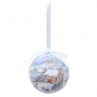 Nouvelles boules de Noël en mousse style dessin animé, mignonnes maisons de neige et ornements d'arbre, petits pendentifs modèle 75-012L