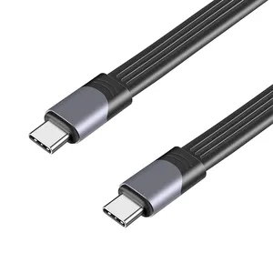 短USB C至Type-C电缆5英寸60W PD快速充电电缆USB 3.1 Type C FPC 40Gbps电源银行手机