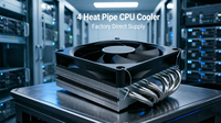 Refroidisseur de processeur à 4 caloducs, dissipateur thermique en aluminium avec ventilateur pour serveur PC industriel, processeur, fourniture directe d'usine