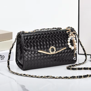 New Fashion Women's Bag Trendy Girl Portable Diagonal Span Luxury Bags Women <b>Handbags</b> With Pearls Pendent - Product Image 1
