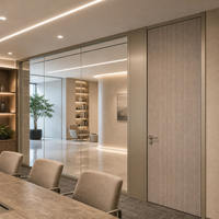 Système de cloison en verre sans cadre insonorisé, cloison en verre trempé à double vitrage, design modulaire pour espace de bureau ouvert