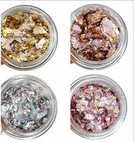 1Jar Irrégulier Feuille Opale Nail Glitter Sequins Sparkly Gradient Symphony Polarized Flakes Silver Gold Mixed Nail Decoration
