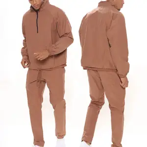 Tùy Chỉnh Sweatsuit Hai Mảnh Quần Bó Sát Set Thiết Kế Thời Trang Dạo Phố Mens Nửa Dây Kéo Áo Gió Áo Khoác Tracksuit Set