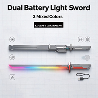 EPT PanniOhye Cyberpunk Neon Sword Spark Blade Cosplay Display Katana Toy Swords Led Light Sword with Sound Fog