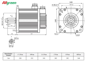มอเตอร์เซอร์โว3เฟส7.5KW 220V 23Bit กับตัวควบคุมขับเคลื่อน180M48015B + มอเตอร์เซอร์โว M1532P สำหรับเครื่อง CNC - Product Image 6