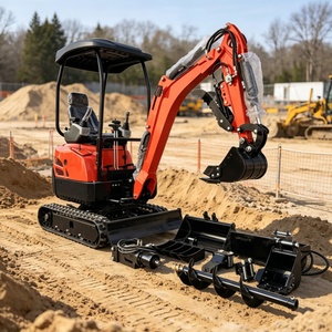 Mini-excavatrice avec moteur CE 5, 1,8 tonne, hydraulique, petite pelle, chenilles en caoutchouc, pour ferme et jardin, livraison gratuite - Product Image 3