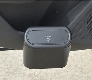 Car Trash Bin Hanging Vehicle Garbage Dust Case Storage Box Black Abs Square Pressing Type Trash Can Auto Interior Accessories