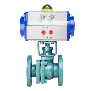 Válvula de Bola Neumática COVNA de 1/2 Pulgada, 2 Vías, Tipo Doble Brida, Acero Inoxidable 304, Válvula de Bola de Accionamiento Neumático - Product Image 1