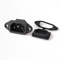 LZ-14-1-01 Embase Secteur IEC avec Ressort Prise Électrique Connexion C14 AC Prise Industrielle de Mise À La Terre Standard Noir LANZMFG