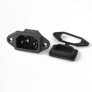 LZ-14-1-01 Embase Secteur <span class=keywords><strong>IEC</strong></span> avec Ressort Prise Électrique Connexion C14 AC Prise Industrielle de Mise À La Terre Standard Noir LANZMFG - Product Image 3