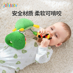 Jollybaby Jouet en peluche apaisant en tissu froissé, suspendu pour poussette et berceau, avec hochet et motif insecte, pour l'éveil aux fruits, unisexe 0-24 mois - Product Image 4