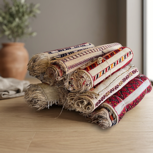 Tapis artisanal en paille naturelle, motif géométrique rectangulaire, écologique, à poils plats et fins, pour la décoration du salon - Product Image 6