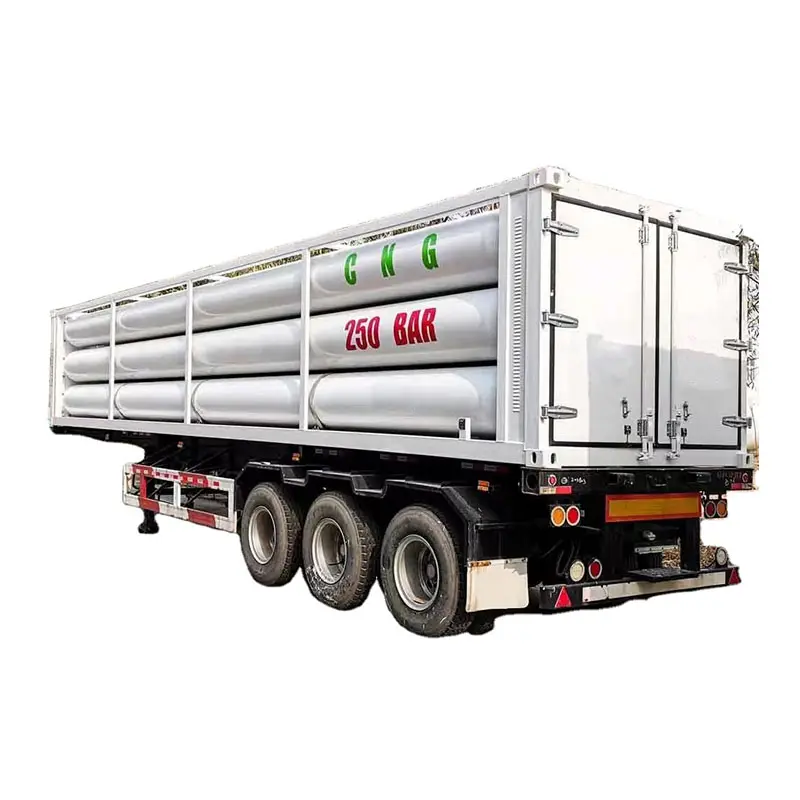 CNG Storage Tank 3 Axles 8 Tubes CNG Gas Tanker Cylinder Transport CNG natural gas Tank Trailer