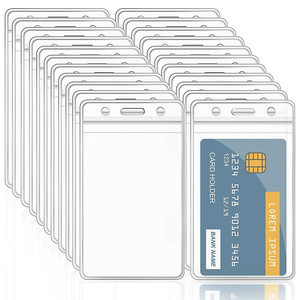 Porte-badges transparents verticaux, porte-cartes en PVC imperméable, porte-cartes en plastique protecteur - Product Image 1