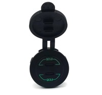 Nouveau chargeur de voiture rapide 48W PD Type-C QC3.0, prise USB-C 12V, étanche, anti-poussière, voltmètre, interrupteur marche/arrêt, certifié CE