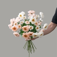 Buket Bunga Poppy Buatan Gaya INS dengan Daun Rosemary Buatan Tangan untuk Dekorasi Pernikahan, Natal, Rumah & Luar Ruangan