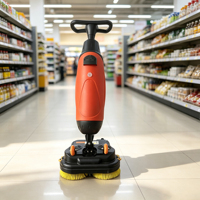 Autolaveuse autoportée à double brosse, entretien facile, outil de nettoyage 3-en-1 pour sols de centres commerciaux, bureaux et usines