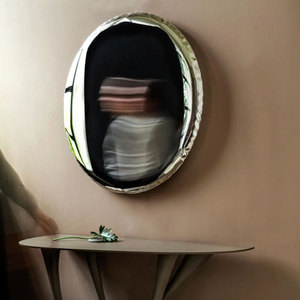 Decorazione da <span class=keywords><strong>Parete</strong></span> Moderna per Soggiorno, Scultura Rotonda in Acciaio Inossidabile con Superficie <span class=keywords><strong>a</strong></span> Specchio Argento Lucido - Product Image 1