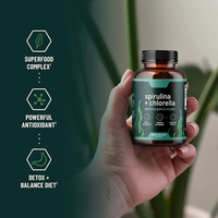 Capsules de spiruline verte de qualité supérieure, Capsule de spiruline végétalienne pour la détox