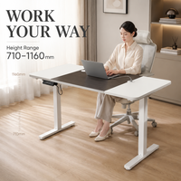 Table de travail électrique réglable AOR, plateau en panneau de particules de 15 mm, placage bois massif, écologique, pour position assise ou debout, vente en gros usine