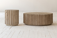 Table basse de salon moderne vintage en bois massif de pin recyclé petite table basse