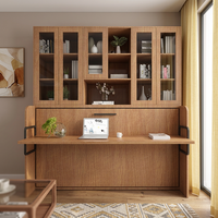 Lit Murphy moderne réglable et rabattable avec bureau intégré pour chambre à coucher, bureau ou chambre d'amis, avec structure métallique