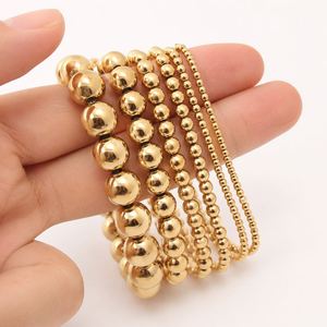 Custom Wholesale Vintage <b>Bracelet</b> 18K Gold Plated Stainless Steel Jewelry <b>Beads</b> <b>Bracelet</b> Women Gift Jewelry - Product Image 3
