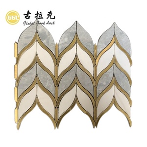 Marmo a getto d'acqua mattonelle di <span class=keywords><strong>mosaico</strong></span> in ottone piastrelle intarsio con pietre di marmo a getto d'acqua <span class=keywords><strong>mosaico</strong></span> - Product Image 2