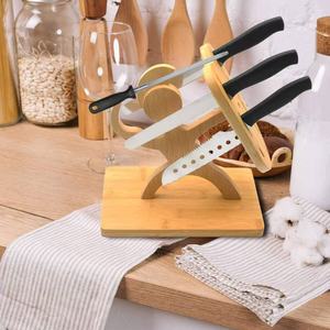 Wooden Human Shaped Knife Holder Solid Wood Kitchen Knife Storage Rack Creative Style <b>Desktop</b> <b>Shelf</b> - Product Image 1
