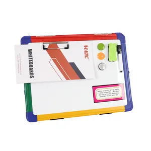 Детская доска для сухого стирания с красочными пластиковыми магнитами, Настольная доска для заметок для школьного обучения и обучения