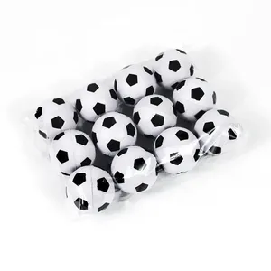 Venta al por mayor de espuma PU antiestrés 63mm forma redonda <span class=keywords><strong>blanco</strong></span> negro Squeeze regalos relacionados 6,3 cm alivio del estrés balón de fútbol - Product Image 3