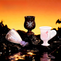 Tasse Magique Créative de Sorcière, Style Sombre, Artisanat en Résine, Ornements de Bureau pour Maison de Poupée, Idéale pour les Célébrités d'Internet