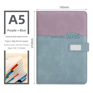 <span class=keywords><strong>Agenda</strong></span> Personalizada 2026, Planificador Semanal y Mensual, Tamaño A5, Tapa Dura de Cuero de Alta Calidad, Encuadernación Térmica, Cosido con Hilo, Cuaderno de 80gsm - Product Image 5