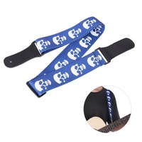 Sangle de guitare acoustique, électrique, basse, ukulélé, réglable, motif crâne, en cuir
