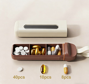 Boîte de rangement pour pilules en plastique ABS portable sans BPA, boîte à pilules miniature à 3 compartiments pour une journée, facile à transporter pour un usage quotidien ou en <span class=keywords><strong>voyage</strong></span> - Product Image 2