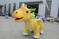 Modèle de scooter animatronique électrique personnalisé à monnayeur pour enfants, en forme de dinosaure, pour parcs d'attractions et centres commerciaux