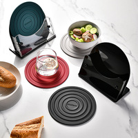 Ensemble de sous-verres et sets de table personnalisés OEM, tapis de table en silicone antidérapant, sous-verres personnalisés pour boissons, tapis de table résistant à la chaleur
